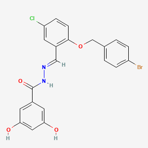 N'-{2-[(4-bromobenzyl)oxy]-5-chlorobenzylidene}-3,5-dihydroxybenzohydrazide