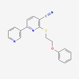 2-(2-Phenoxyethylsulfanyl)-6-pyridin-3-ylpyridine-3-carbonitrile