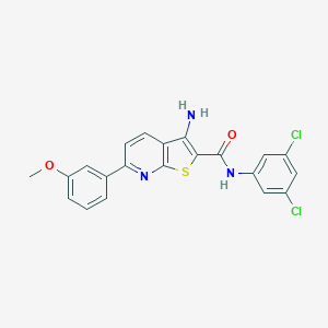 molecular formula C21H15Cl2N3O2S B459645 3-amino-N-(3,5-dichlorophenyl)-6-(3-methoxyphenyl)thieno[2,3-b]pyridine-2-carboxamide CAS No. 445267-85-6