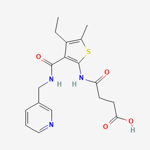 4-[(4-ETHYL-5-METHYL-3-{[(3-PYRIDYLMETHYL)AMINO]CARBONYL}-2-THIENYL)AMINO]-4-OXOBUTANOIC ACID