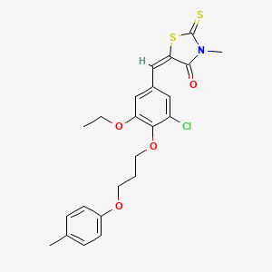 molecular formula C23H24ClNO4S2 B4596463 5-{3-氯-5-乙氧基-4-[3-(4-甲基苯氧基)丙氧基]亚苄基}-3-甲基-2-硫代-1,3-噻唑烷-4-酮 