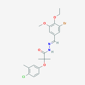 N'-(3-bromo-4-ethoxy-5-methoxybenzylidene)-2-(4-chloro-3-methylphenoxy)-2-methylpropanohydrazide