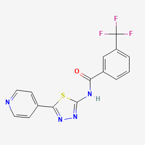 molecular formula C15H9F3N4OS B4596485 N-[5-(4-吡啶基)-1,3,4-噻二唑-2-基]-3-(三氟甲基)苯甲酰胺 