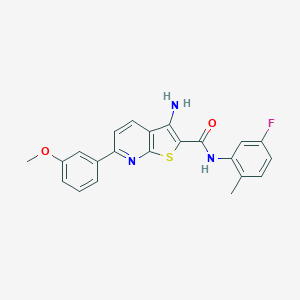 molecular formula C22H18FN3O2S B459650 3-amino-N-(5-fluoro-2-methylphenyl)-6-(3-methoxyphenyl)thieno[2,3-b]pyridine-2-carboxamide CAS No. 445267-87-8