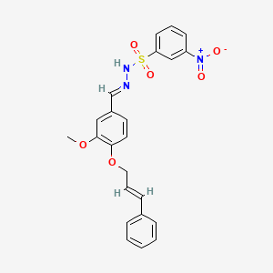 molecular formula C23H21N3O6S B4596503 N'-{3-methoxy-4-[(3-phenyl-2-propen-1-yl)oxy]benzylidene}-3-nitrobenzenesulfonohydrazide 