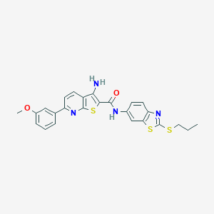 3-amino-6-(3-methoxyphenyl)-N-(2-propylsulfanyl-1,3-benzothiazol-6-yl)thieno[2,3-b]pyridine-2-carboxamide