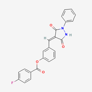 [3-[(E)-(3,5-dioxo-1-phenylpyrazolidin-4-ylidene)methyl]phenyl] 4-fluorobenzoate