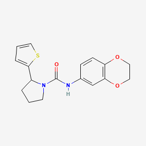 molecular formula C17H18N2O3S B4596554 N-(2,3-dihydro-1,4-benzodioxin-6-yl)-2-(2-thienyl)-1-pyrrolidinecarboxamide 