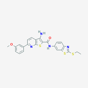 molecular formula C24H20N4O2S3 B459659 3-amino-N-(2-ethylsulfanyl-1,3-benzothiazol-6-yl)-6-(3-methoxyphenyl)thieno[2,3-b]pyridine-2-carboxamide CAS No. 445267-90-3