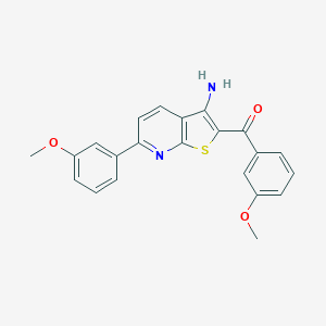 molecular formula C22H18N2O3S B459660 [3-Amino-6-(3-methoxyphenyl)thieno[2,3-b]pyridin-2-yl](3-methoxyphenyl)methanone 