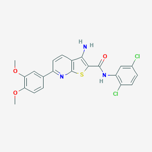 molecular formula C22H17Cl2N3O3S B459661 3-amino-N-(2,5-dichlorophenyl)-6-(3,4-dimethoxyphenyl)thieno[2,3-b]pyridine-2-carboxamide CAS No. 445268-06-4