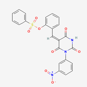 2-{[1-(3-nitrophenyl)-2,4,6-trioxotetrahydro-5(2H)-pyrimidinylidene]methyl}phenyl benzenesulfonate