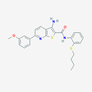 molecular formula C25H25N3O2S2 B459662 3-amino-N-[2-(butylsulfanyl)phenyl]-6-(3-methoxyphenyl)thieno[2,3-b]pyridine-2-carboxamide CAS No. 445267-95-8