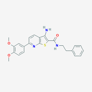 molecular formula C24H23N3O3S B459664 3-amino-6-(3,4-dimethoxyphenyl)-N-(2-phenylethyl)thieno[2,3-b]pyridine-2-carboxamide CAS No. 625369-98-4