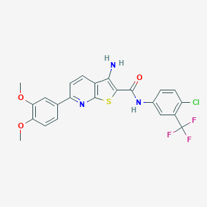 3-amino-N-[4-chloro-3-(trifluoromethyl)phenyl]-6-(3,4-dimethoxyphenyl)thieno[2,3-b]pyridine-2-carboxamide
