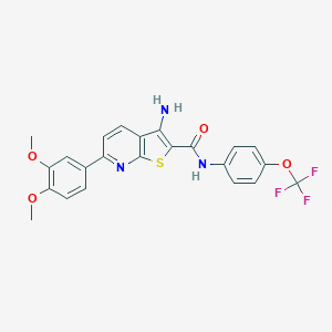 molecular formula C23H18F3N3O4S B459668 3-amino-6-(3,4-dimethoxyphenyl)-N-[4-(trifluoromethoxy)phenyl]thieno[2,3-b]pyridine-2-carboxamide 
