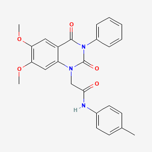 2-(6,7-dimethoxy-2,4-dioxo-3-phenyl-3,4-dihydro-1(2H)-quinazolinyl)-N-(4-methylphenyl)acetamide