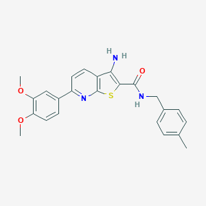 molecular formula C24H23N3O3S B459669 3-amino-6-(3,4-dimethoxyphenyl)-N-(4-methylbenzyl)thieno[2,3-b]pyridine-2-carboxamide 