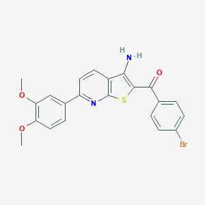 molecular formula C22H17BrN2O3S B459670 [3-Amino-6-(3,4-dimethoxyphenyl)thieno[2,3-b]pyridin-2-yl](4-bromophenyl)methanone 