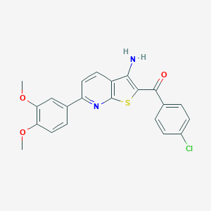 molecular formula C22H17ClN2O3S B459671 [3-Amino-6-(3,4-dimethoxyphenyl)thieno[2,3-b]pyridin-2-yl](4-chlorophenyl)methanone 