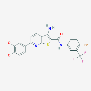 molecular formula C23H17BrF3N3O3S B459672 3-amino-N-[4-bromo-3-(trifluoromethyl)phenyl]-6-(3,4-dimethoxyphenyl)thieno[2,3-b]pyridine-2-carboxamide 