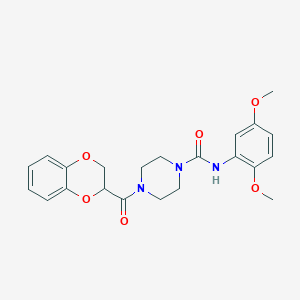 4-(2,3-dihydro-1,4-benzodioxin-2-ylcarbonyl)-N-(2,5-dimethoxyphenyl)-1-piperazinecarboxamide