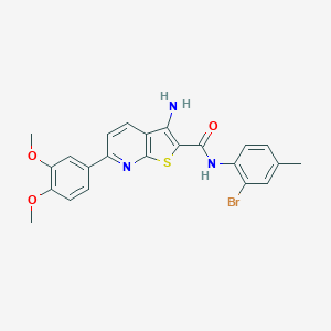 molecular formula C23H20BrN3O3S B459673 3-amino-N-(2-bromo-4-methylphenyl)-6-(3,4-dimethoxyphenyl)thieno[2,3-b]pyridine-2-carboxamide CAS No. 445268-09-7