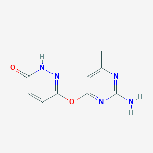 molecular formula C9H9N5O2 B4596739 6-[(2-氨基-6-甲基-4-嘧啶基)氧基]-3-哒嗪醇 