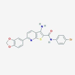 molecular formula C21H14BrN3O3S B459674 3-amino-6-(1,3-benzodioxol-5-yl)-N-(4-bromophenyl)thieno[2,3-b]pyridine-2-carboxamide CAS No. 500196-59-8