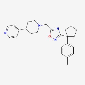 4-[1-({3-[1-(4-methylphenyl)cyclopentyl]-1,2,4-oxadiazol-5-yl}methyl)-4-piperidinyl]pyridine