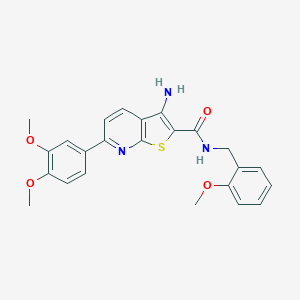 molecular formula C24H23N3O4S B459675 3-amino-6-(3,4-dimethoxyphenyl)-N-(2-methoxybenzyl)thieno[2,3-b]pyridine-2-carboxamide 