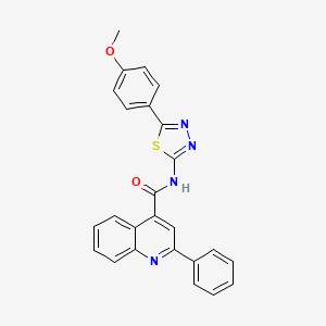 molecular formula C25H18N4O2S B4596759 N-[5-(4-甲氧基苯基)-1,3,4-噻二唑-2-基]-2-苯基-4-喹啉甲酰胺 