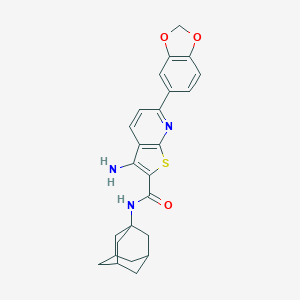 molecular formula C25H25N3O3S B459676 N-(1-adamantyl)-3-amino-6-(1,3-benzodioxol-5-yl)thieno[2,3-b]pyridine-2-carboxamide CAS No. 625369-50-8