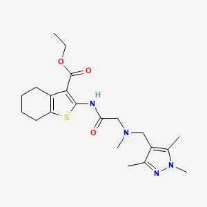 ethyl 2-({N-methyl-N-[(1,3,5-trimethyl-1H-pyrazol-4-yl)methyl]glycyl}amino)-4,5,6,7-tetrahydro-1-benzothiophene-3-carboxylate