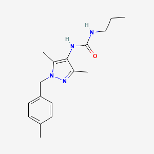 molecular formula C17H24N4O B4596786 N-[3,5-二甲基-1-(4-甲基苄基)-1H-吡唑-4-基]-N'-丙基脲 