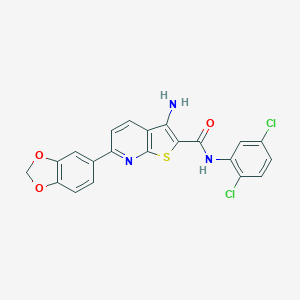 molecular formula C21H13Cl2N3O3S B459680 3-amino-6-(1,3-benzodioxol-5-yl)-N-(2,5-dichlorophenyl)thieno[2,3-b]pyridine-2-carboxamide CAS No. 488137-48-0