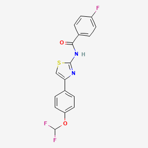 N-{4-[4-(difluoromethoxy)phenyl]-1,3-thiazol-2-yl}-4-fluorobenzamide