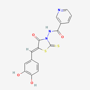 N-[5-(3,4-dihydroxybenzylidene)-4-oxo-2-thioxo-1,3-thiazolidin-3-yl]nicotinamide