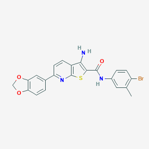 molecular formula C22H16BrN3O3S B459683 3-amino-6-(1,3-benzodioxol-5-yl)-N-(4-bromo-3-methylphenyl)thieno[2,3-b]pyridine-2-carboxamide CAS No. 498571-59-8