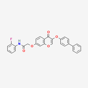 2-{[3-(4-biphenylyloxy)-4-oxo-4H-chromen-7-yl]oxy}-N-(2-fluorophenyl)acetamide