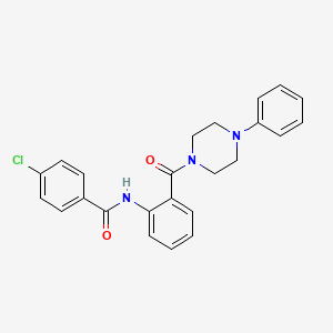 molecular formula C24H22ClN3O2 B4596850 4-chloro-N-{2-[(4-phenyl-1-piperazinyl)carbonyl]phenyl}benzamide 