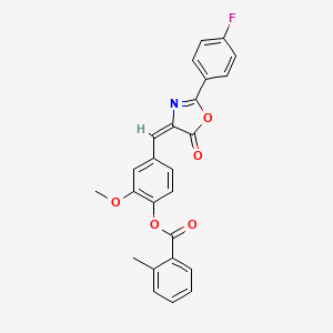 4-{[2-(4-fluorophenyl)-5-oxo-1,3-oxazol-4(5H)-ylidene]methyl}-2-methoxyphenyl 2-methylbenzoate