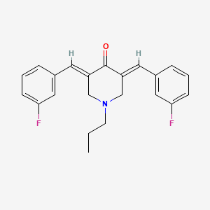 molecular formula C22H21F2NO B4596865 3,5-bis(3-fluorobenzylidene)-1-propyl-4-piperidinone 