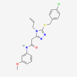 molecular formula C21H21ClN4O2S B4596873 2-{4-allyl-5-[(4-chlorobenzyl)thio]-4H-1,2,4-triazol-3-yl}-N-(3-methoxyphenyl)acetamide 