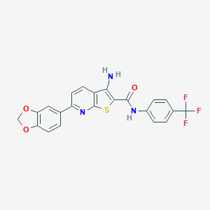 3-amino-6-(1,3-benzodioxol-5-yl)-N-[4-(trifluoromethyl)phenyl]thieno[2,3-b]pyridine-2-carboxamide