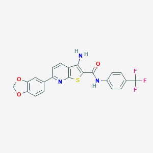 molecular formula C22H14F3N3O3S B459688 3-amino-6-(1,3-benzodioxol-5-yl)-N-[4-(trifluoromethyl)phenyl]thieno[2,3-b]pyridine-2-carboxamide CAS No. 625369-67-7