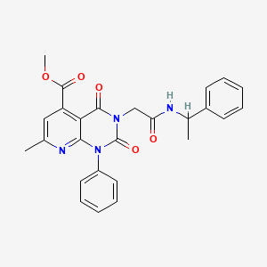 METHYL 7-METHYL-2,4-DIOXO-1-PHENYL-3-{[(1-PHENYLETHYL)CARBAMOYL]METHYL}-1H,2H,3H,4H-PYRIDO[2,3-D]PYRIMIDINE-5-CARBOXYLATE