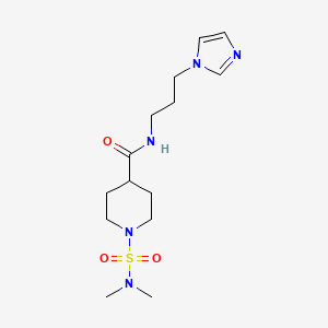 molecular formula C14H25N5O3S B4596914 1-[(dimethylamino)sulfonyl]-N-[3-(1H-imidazol-1-yl)propyl]-4-piperidinecarboxamide 