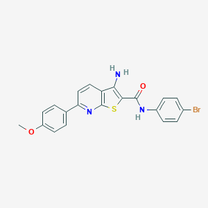 molecular formula C21H16BrN3O2S B459695 3-amino-N-(4-bromophenyl)-6-(4-methoxyphenyl)thieno[2,3-b]pyridine-2-carboxamide CAS No. 445268-16-6