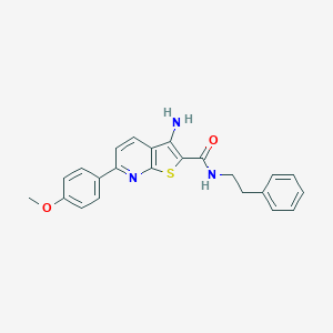 molecular formula C23H21N3O2S B459697 3-amino-6-(4-methoxyphenyl)-N-(2-phenylethyl)thieno[2,3-b]pyridine-2-carboxamide CAS No. 489444-98-6
